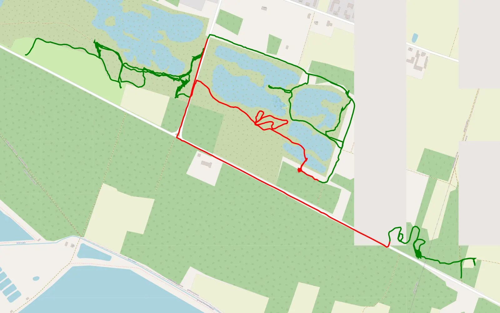 Mapa trasy Dąbkowice - 8.5 km trasy offroad, Powiat Łowicki