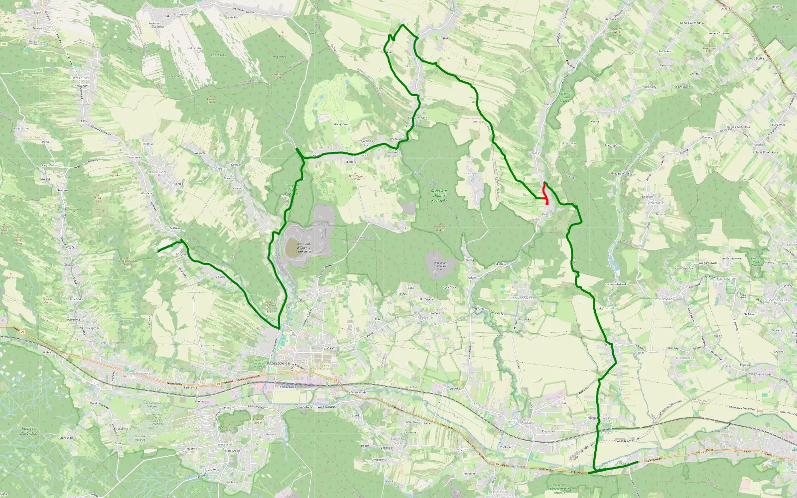 Mapa trasy Kochanów - Miękinia - 9.1 km trasy offroad, Powiat Krakowski
