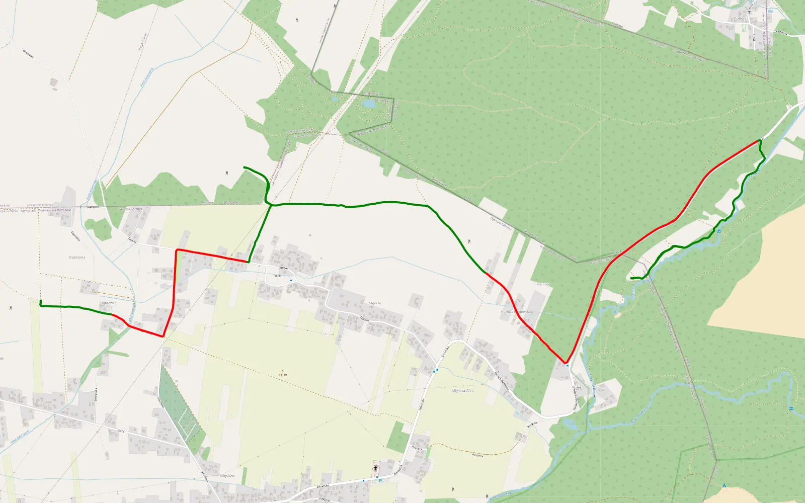 Mapa trasy Skałbania - Błędów - 8 km trasy offroad, Dąbrowa Górnicza
