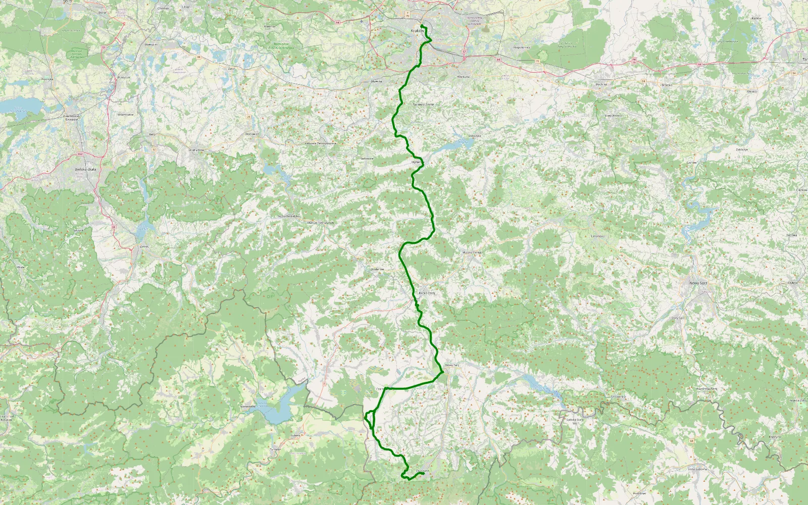 Map of 6.5 km Offroad Trail, Nowy Targ County - 6.5 km offroad trail, Nowy Targ County