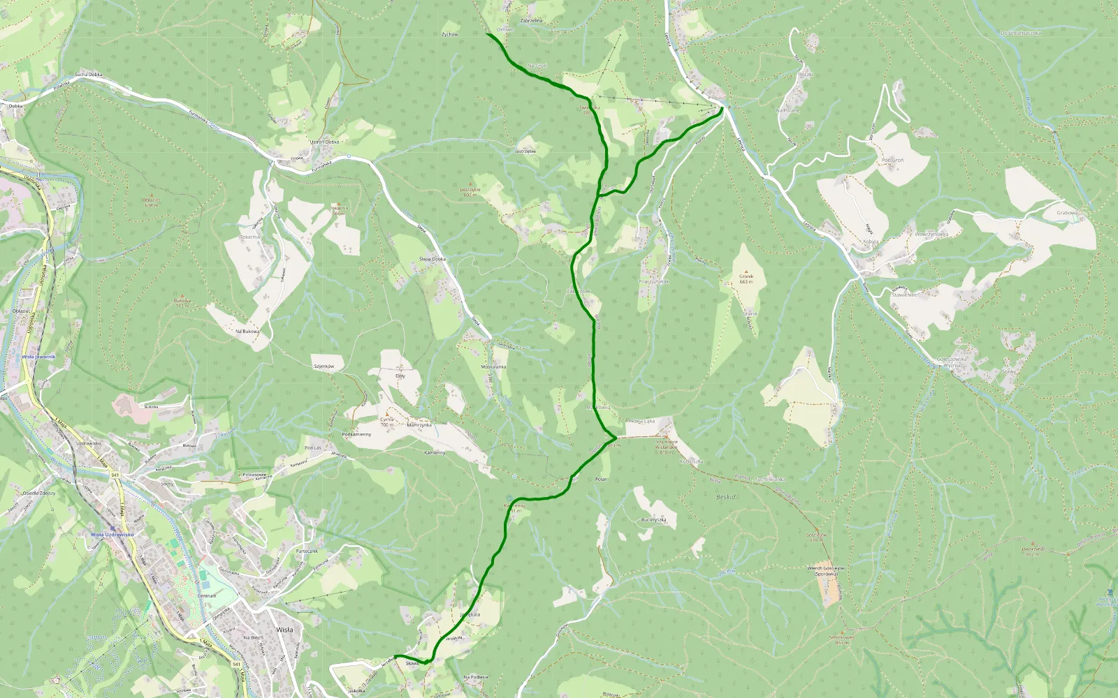 Map of Fajna kamienie znośne - 6.6 km offroad trail, Cieszyn County