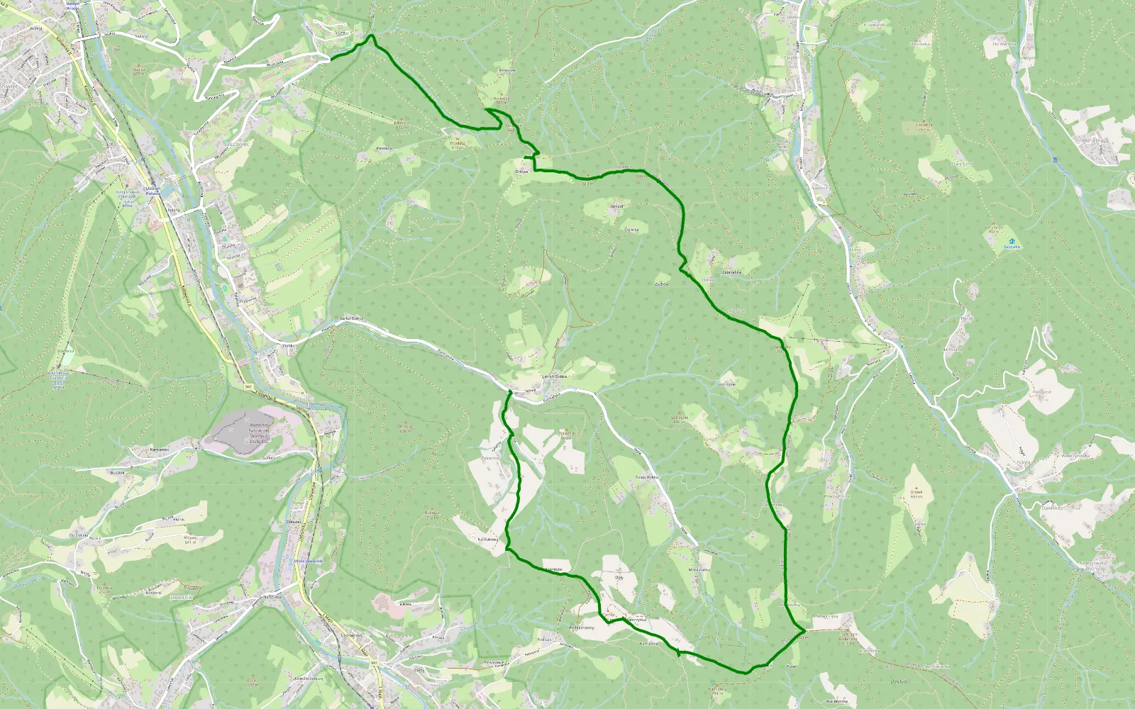 Map of Tokarnia - Ślizówka - 8.9 km offroad trail, Cieszyn County