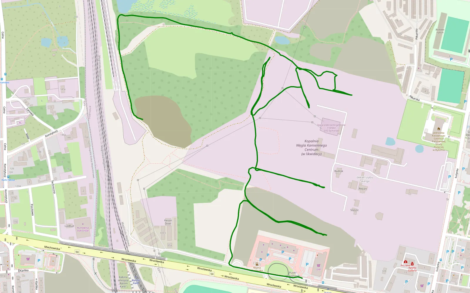 Map of Karb - poranny objazd okolicy pokopalnianej - 4.1 km offroad trail, Bytom