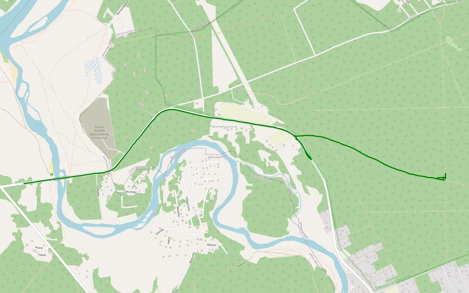 Map of Błonie - Nadkole - 1.1 km offroad trail, Węgrów County