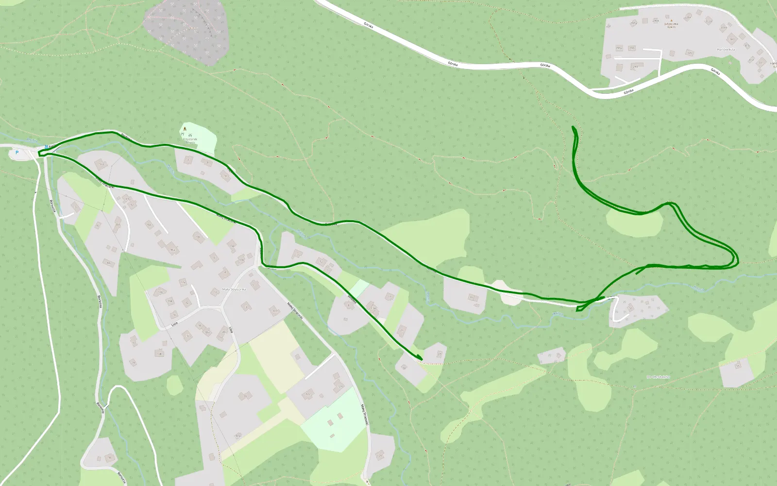 Map of Straconka - 1.3 km offroad trail, Bielsko-Biała