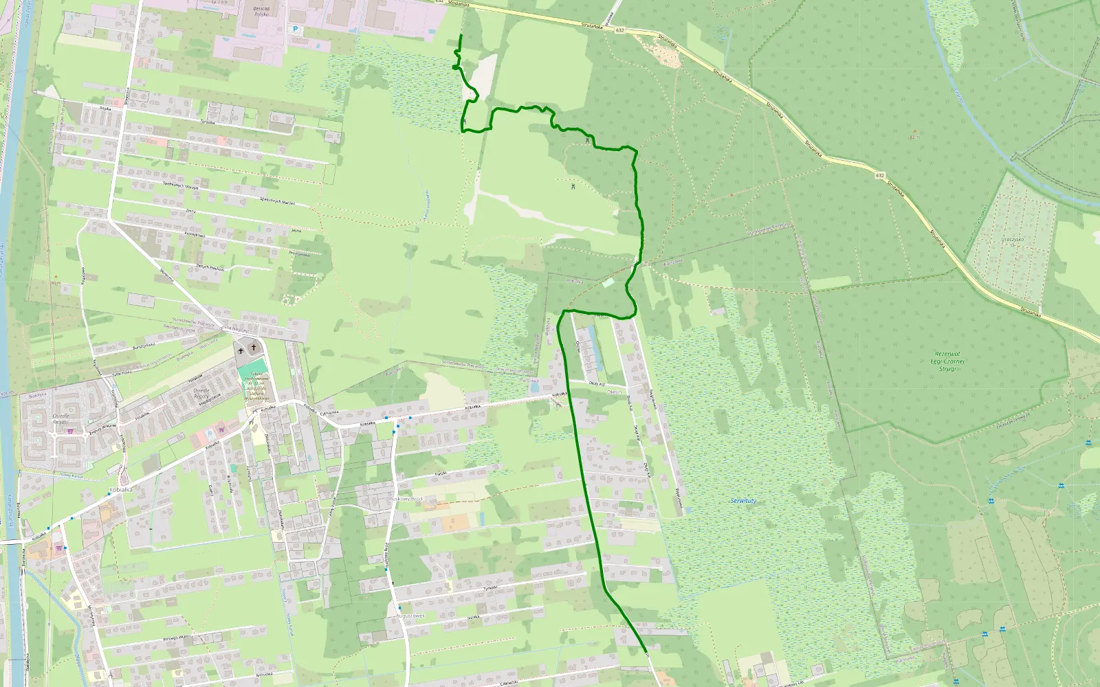 Map of Test SORENTO I - 2.1 km offroad trail, Legionowo County