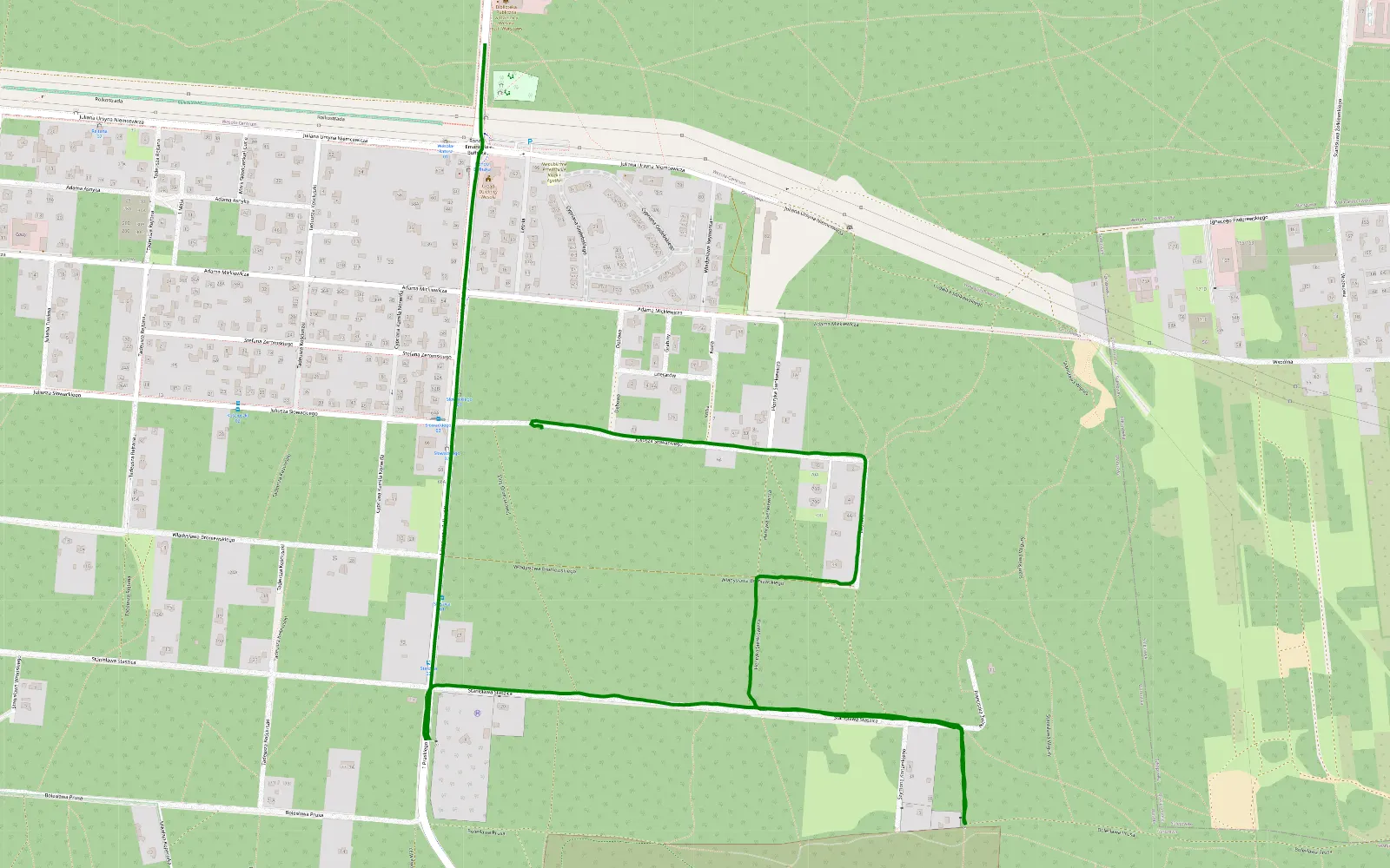 Map of Groszówka - Wesoła-Centrum - 2.7 km offroad trail, Warsaw