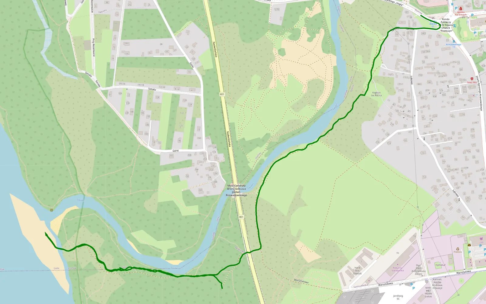 Map of Świdry Wielkie - 2.6 km offroad trail, Otwock County