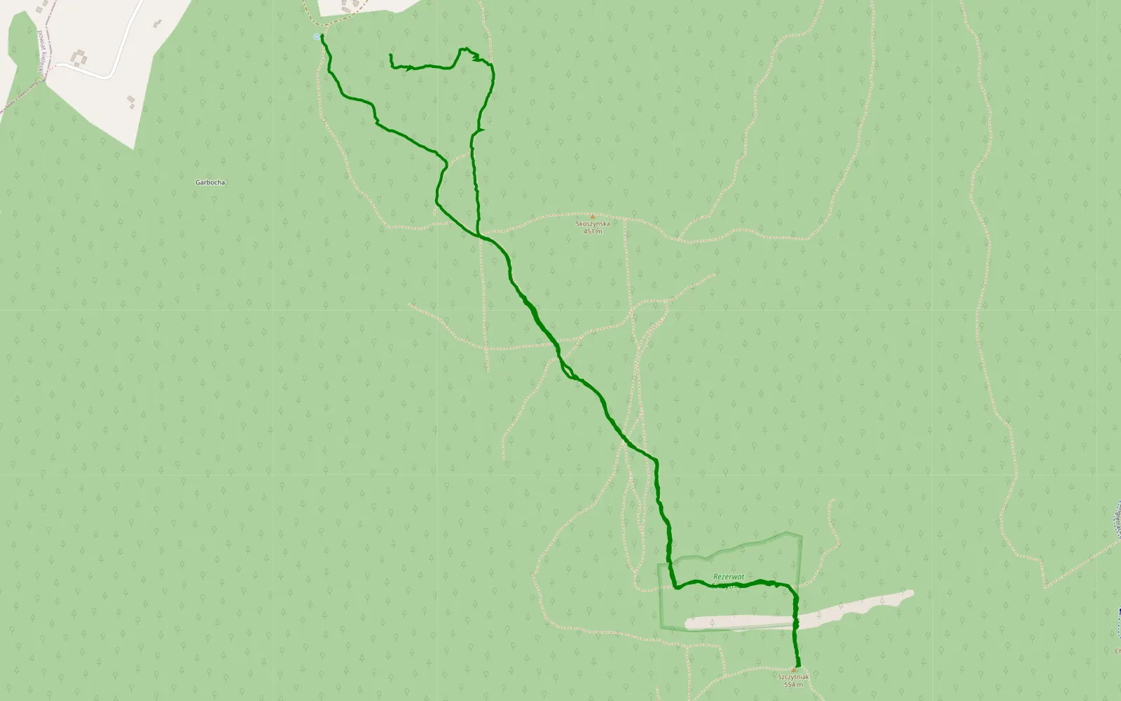 Mapa trasy Skoszyn Nowy - 4.6 km trasy offroad, Powiat Ostrowiecki