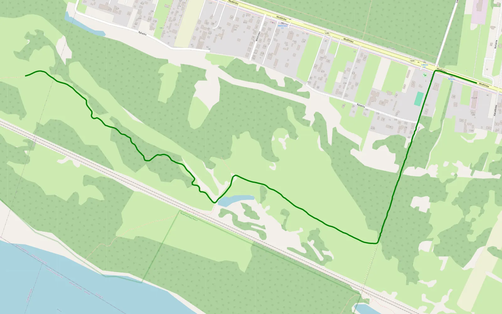 Mapa trasy Suchocin - 2.2 km trasy offroad, Powiat Legionowski