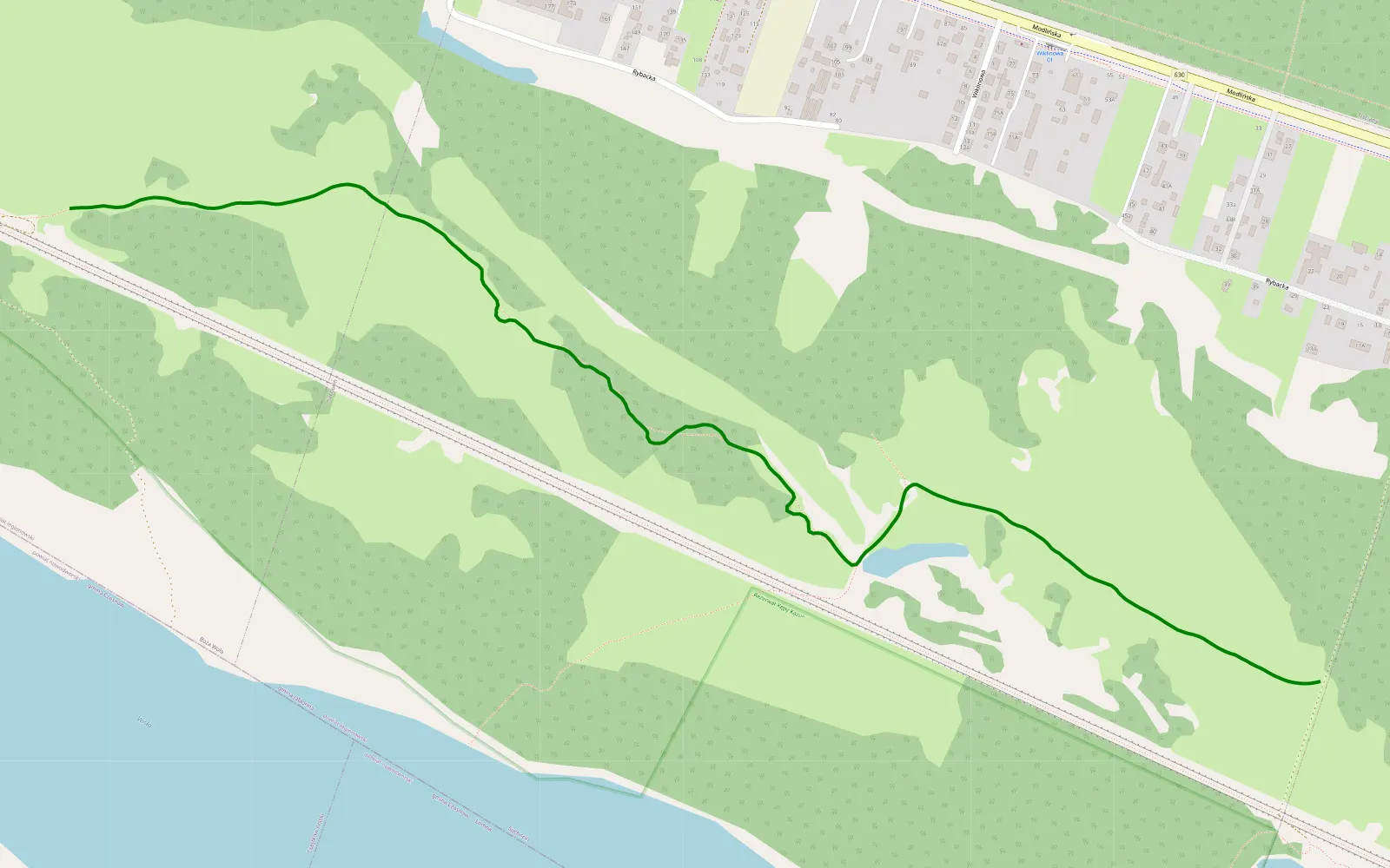 Mapa trasy Boża Wola - Suchocin - 2 km trasy offroad, Powiat Legionowski