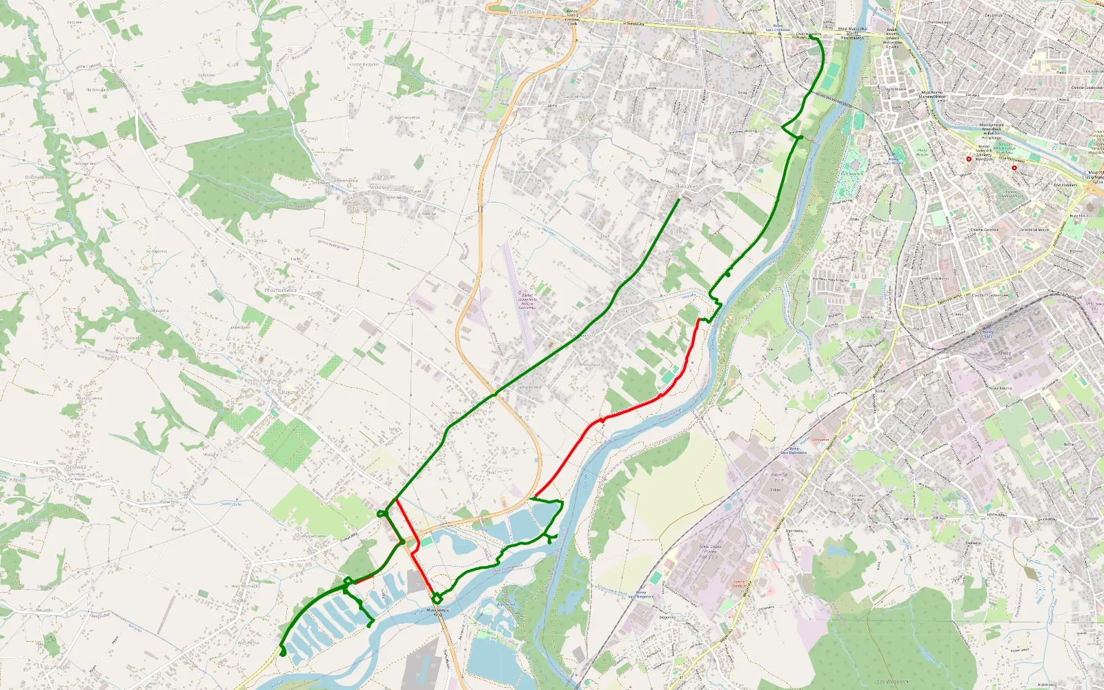 Map of Chełmiec - Dąbrówka Niemiecka - 10.4 km offroad trail, Nowy Sącz County