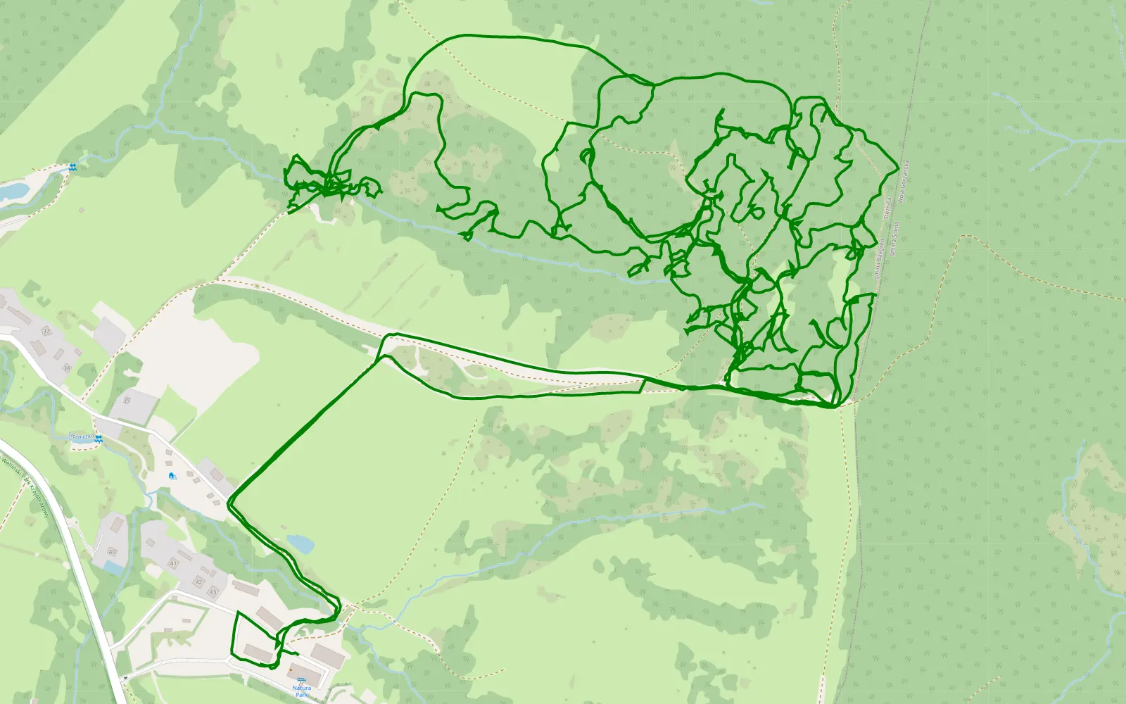 Map of X mud - 14.2 km offroad trail, Lesko County