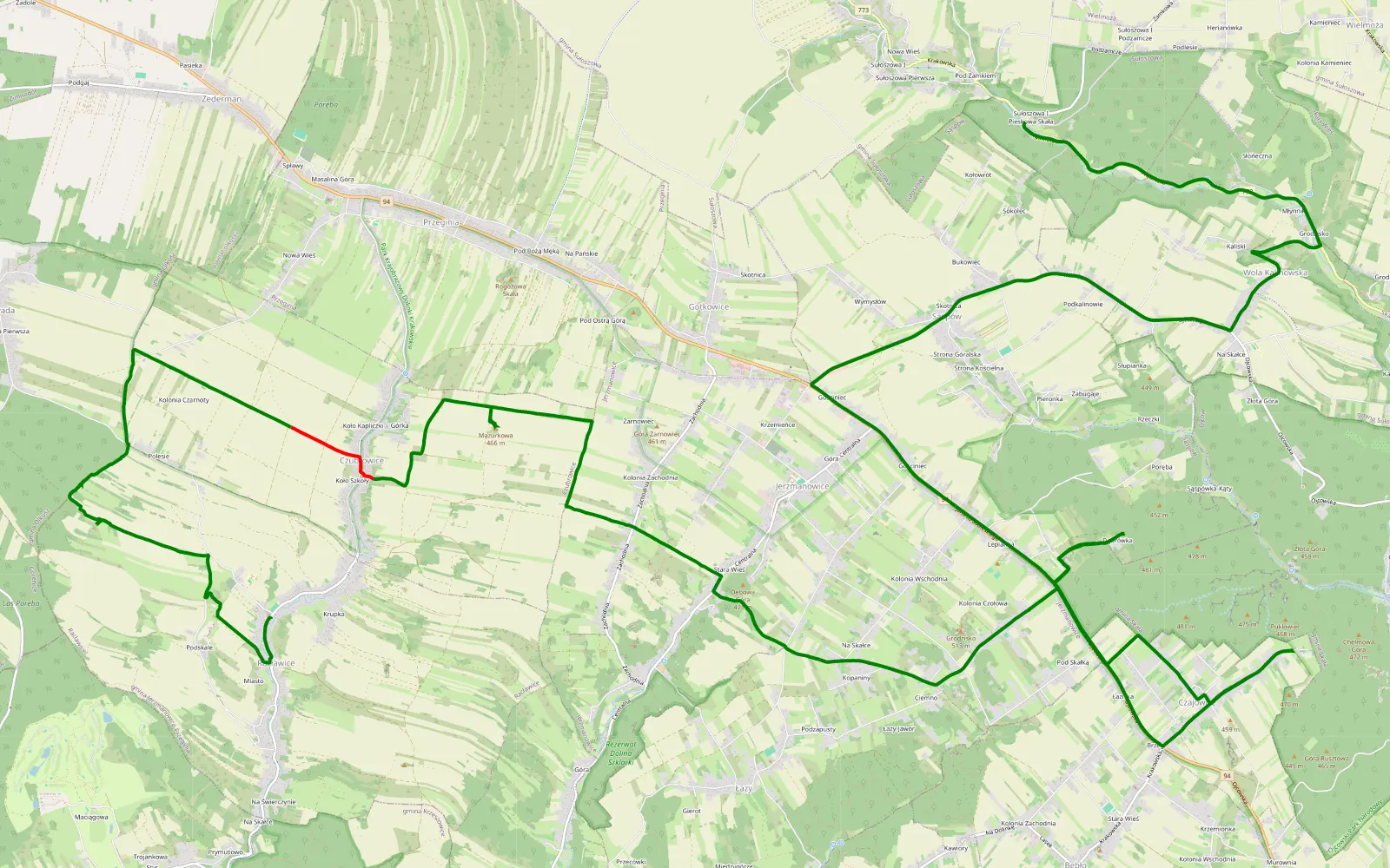 Map of PR JURA sekcja 2 Fin - 12 km offroad trail, Kraków County