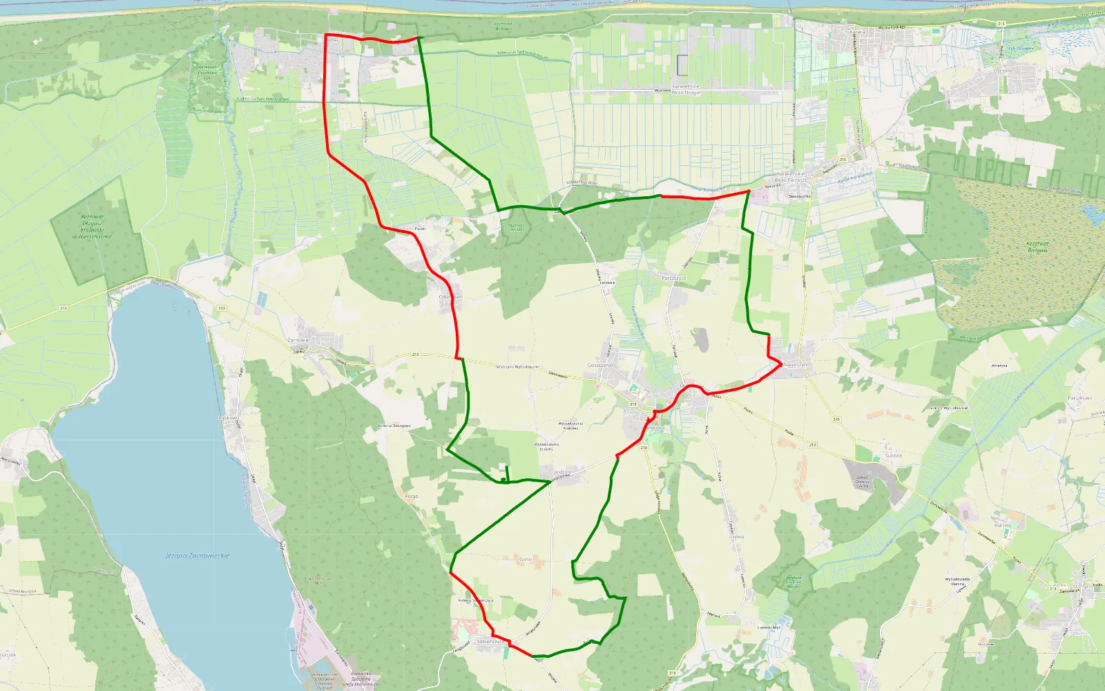 Map of Jeldzino - 32.7 km offroad trail, Puck County
