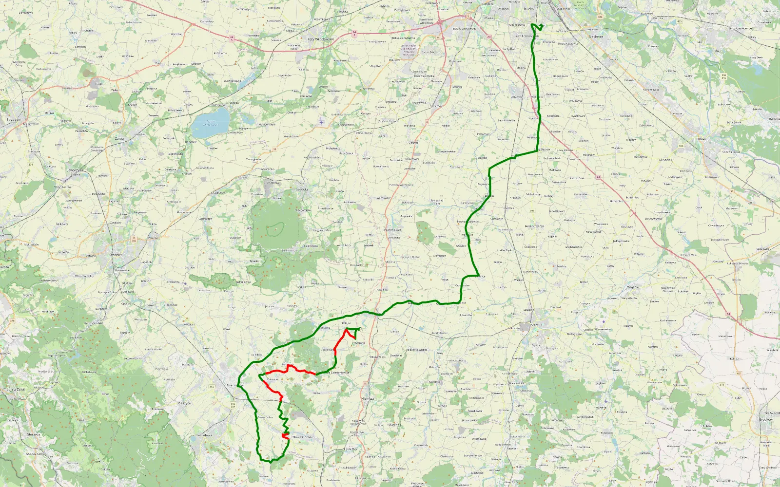 Map of Toskany - 28.4 km offroad trail, Dzierżoniów County