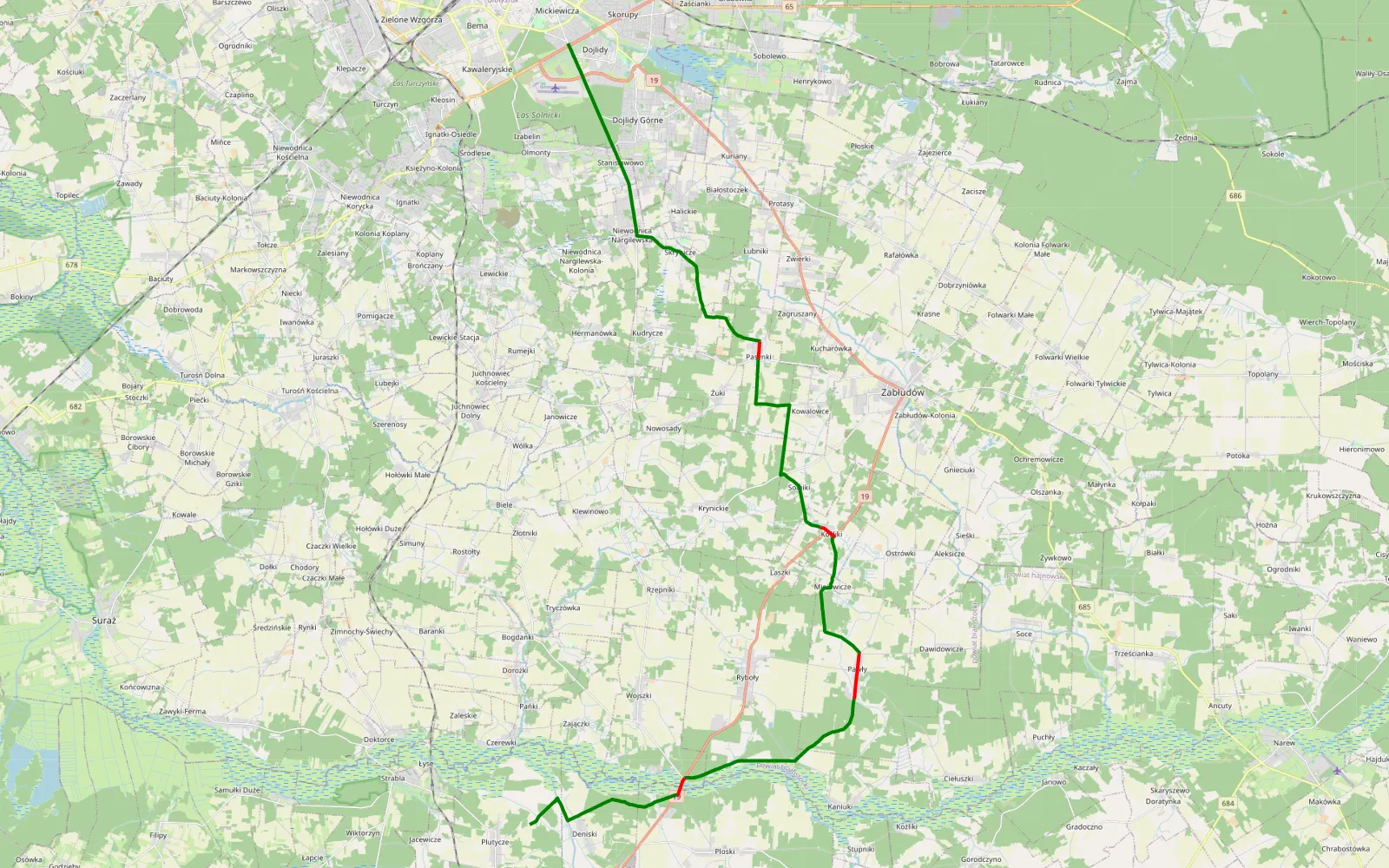 Map of Abc - 30.4 km offroad trail, Białystok County