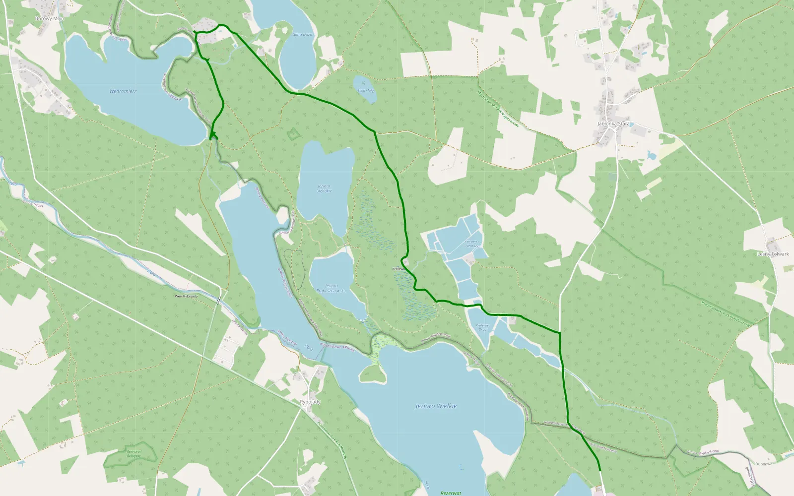 Mapa trasy Polen Wasser - 6 km trasy offroad, Powiat Nowotomyski
