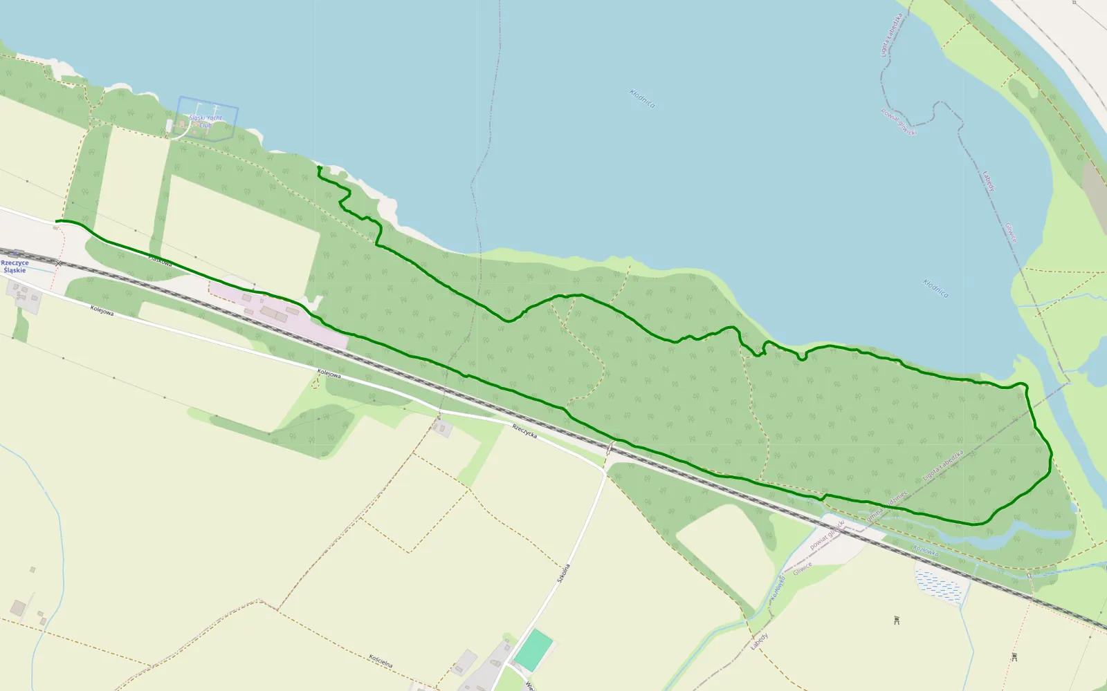 Mapa trasy Rzeczyce - 4.5 km trasy offroad, Powiat Gliwicki