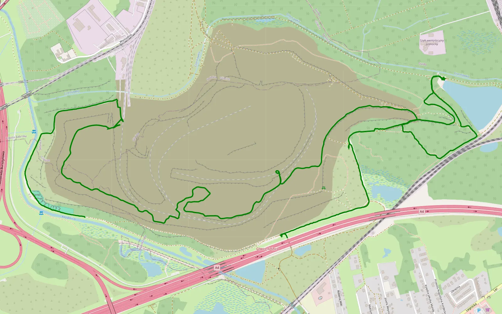 Map of Sośnica - Makoszowy - 8 km offroad trail, Zabrze