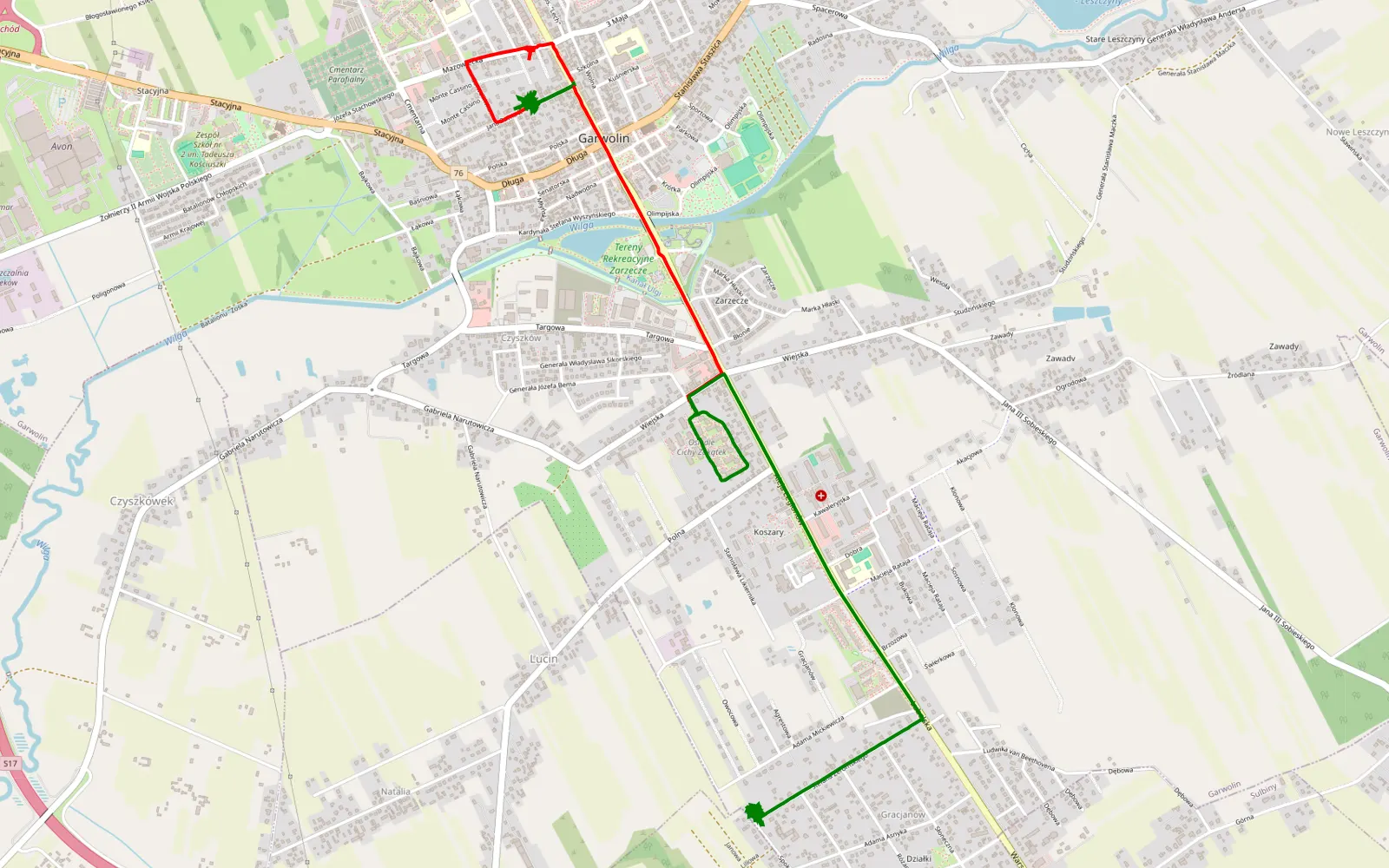 Mapa trasy Gg - 9.3 km trasy offroad, Powiat Garwoliński