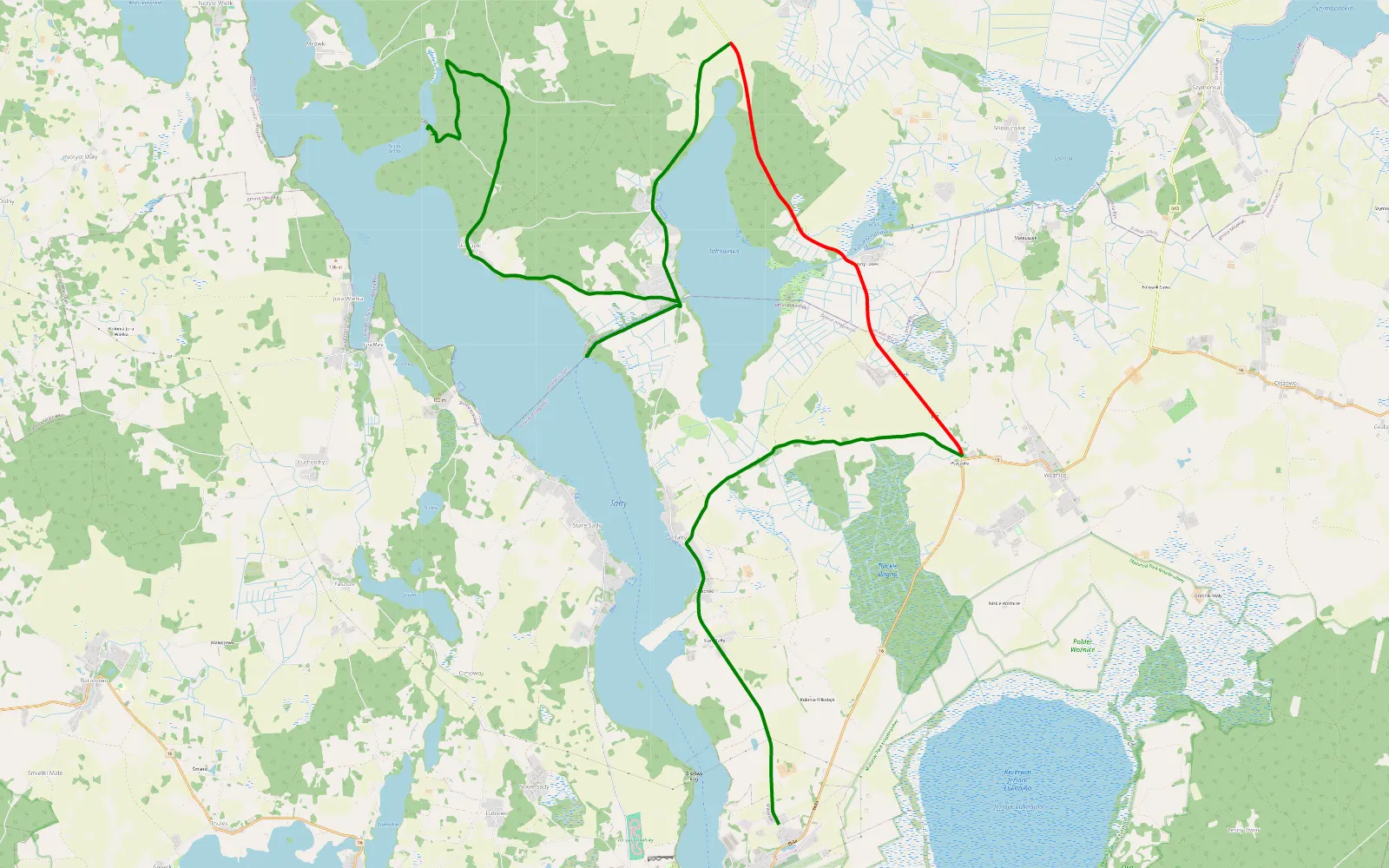 Map of Plaza - 24.4 km offroad trail, Giżycko County