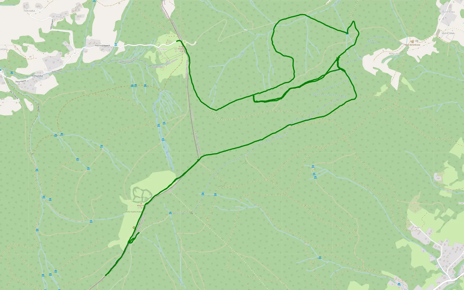 Map of Bystra - Czatoza - 10 km offroad trail, Sucha County