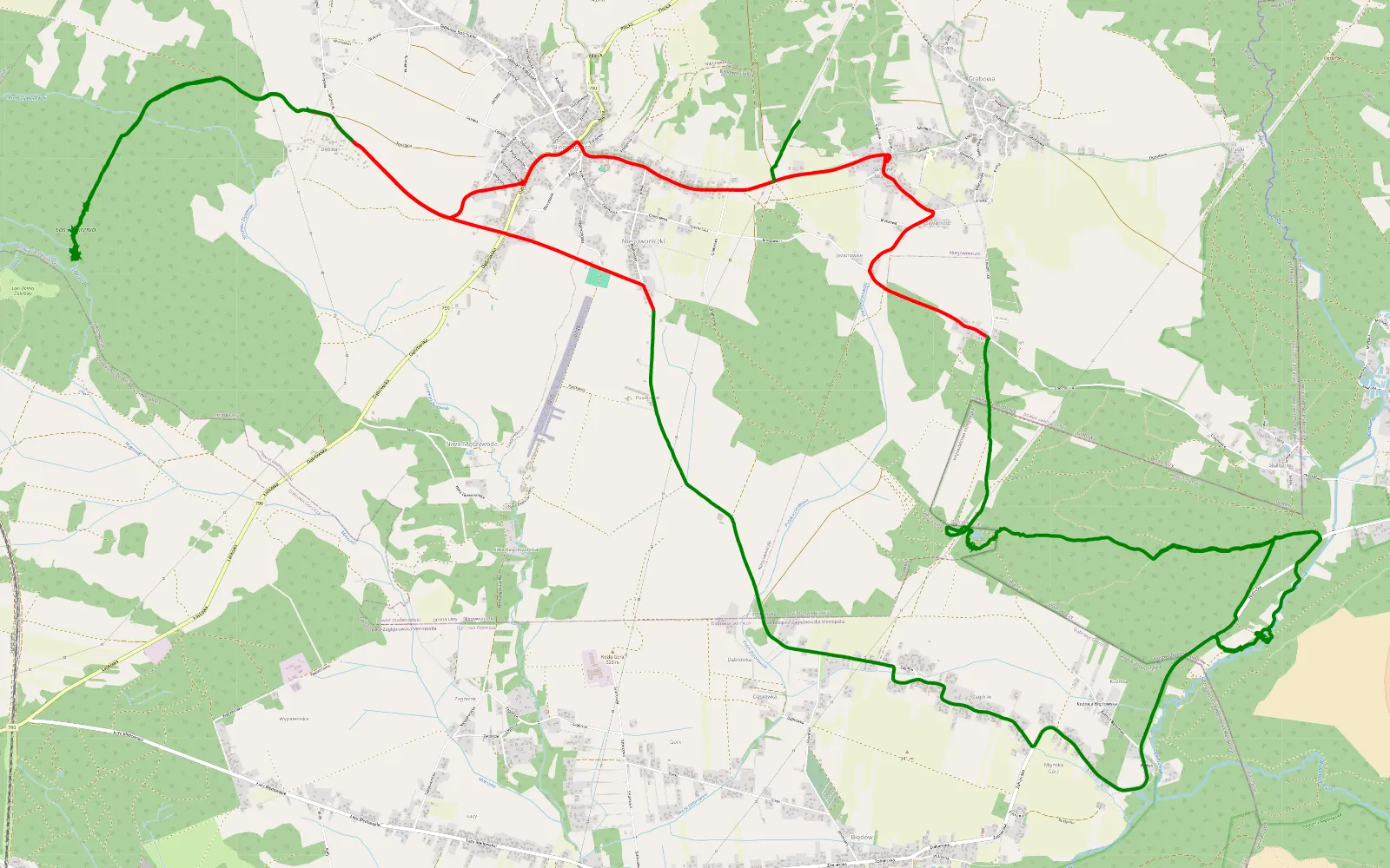 Mapa trasy Las x - 29.7 km trasy offroad, Powiat Zawierciański