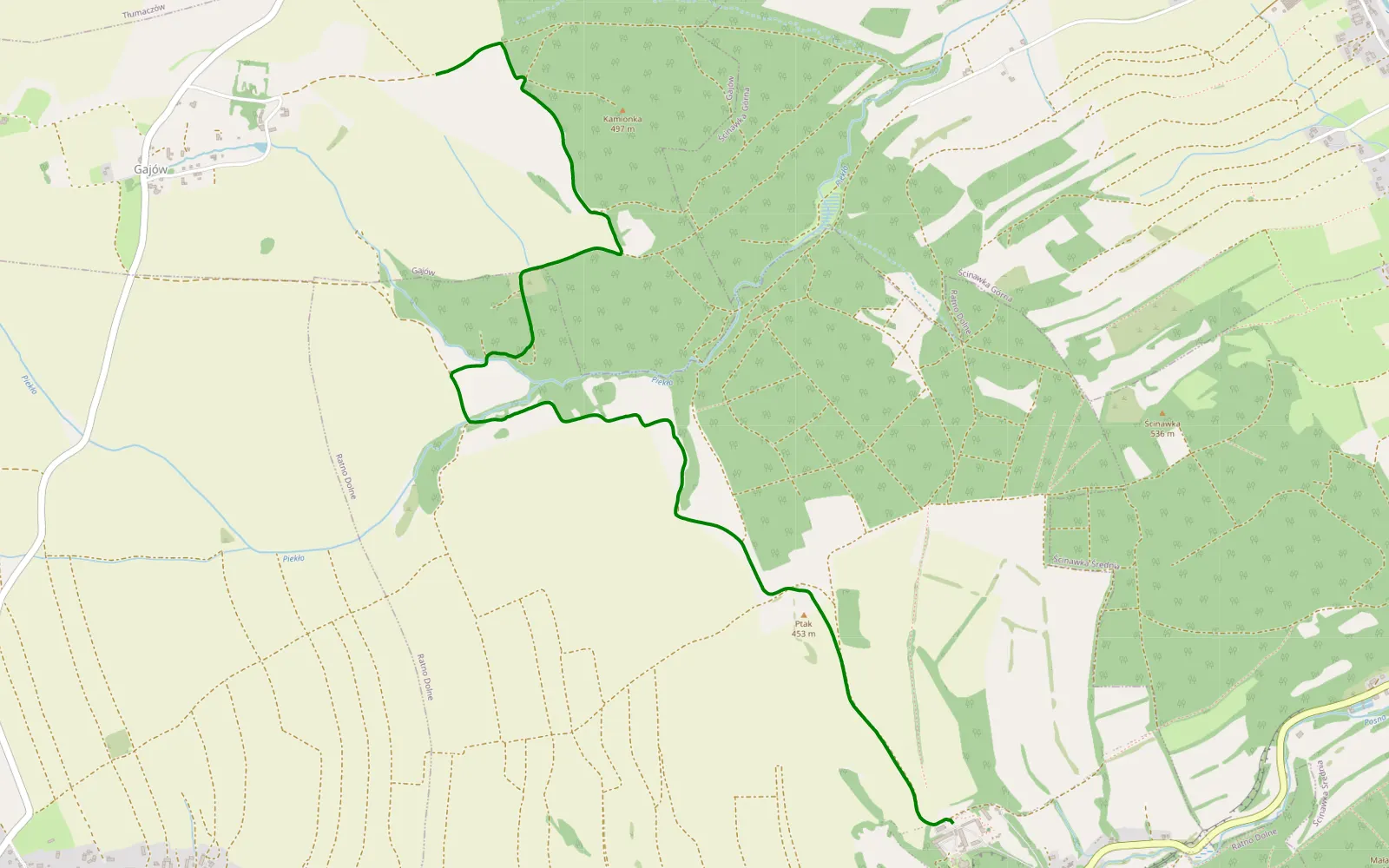 Mapa trasy Trasa pff road - 5.3 km trasy offroad, Powiat Kłodzki