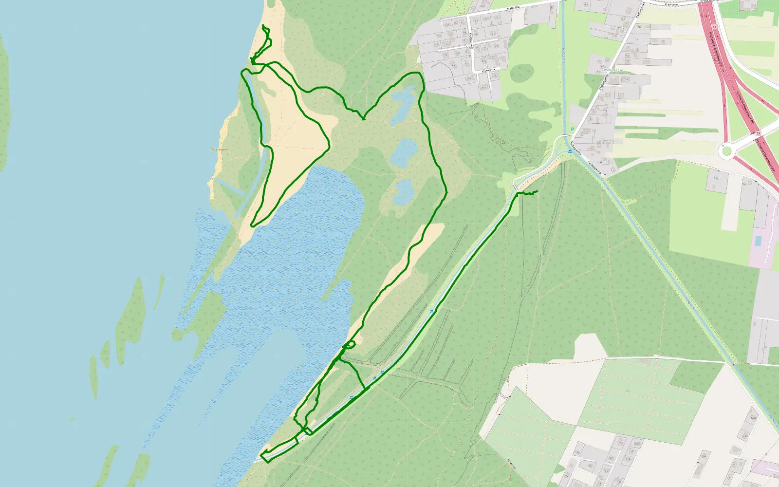 Mapa trasy Ujejsce - Waręzyńska Kuźnica - 4.7 km trasy offroad, Dąbrowa Górnicza