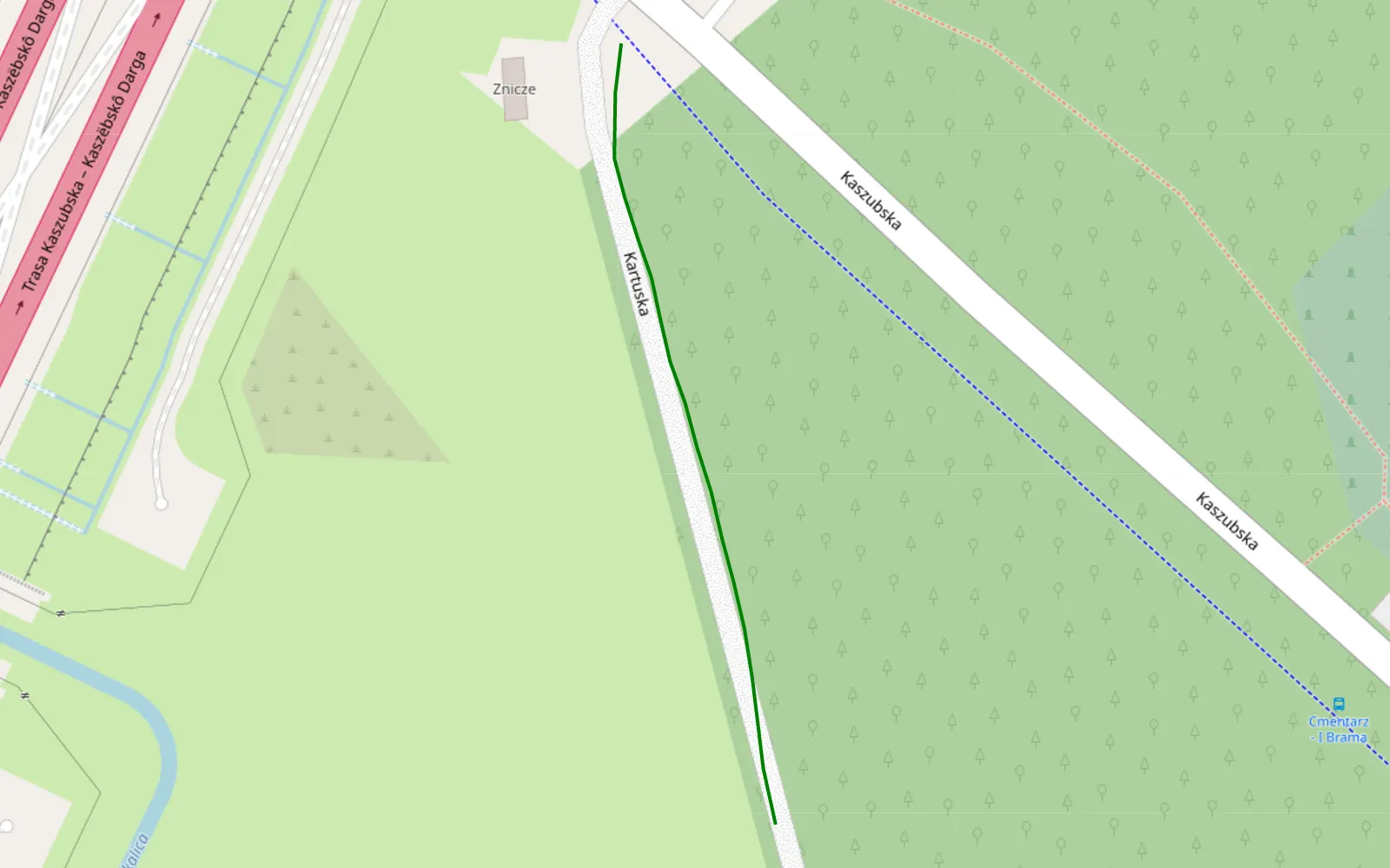 Map of Lębork - 0.1 km offroad trail, Lębork County