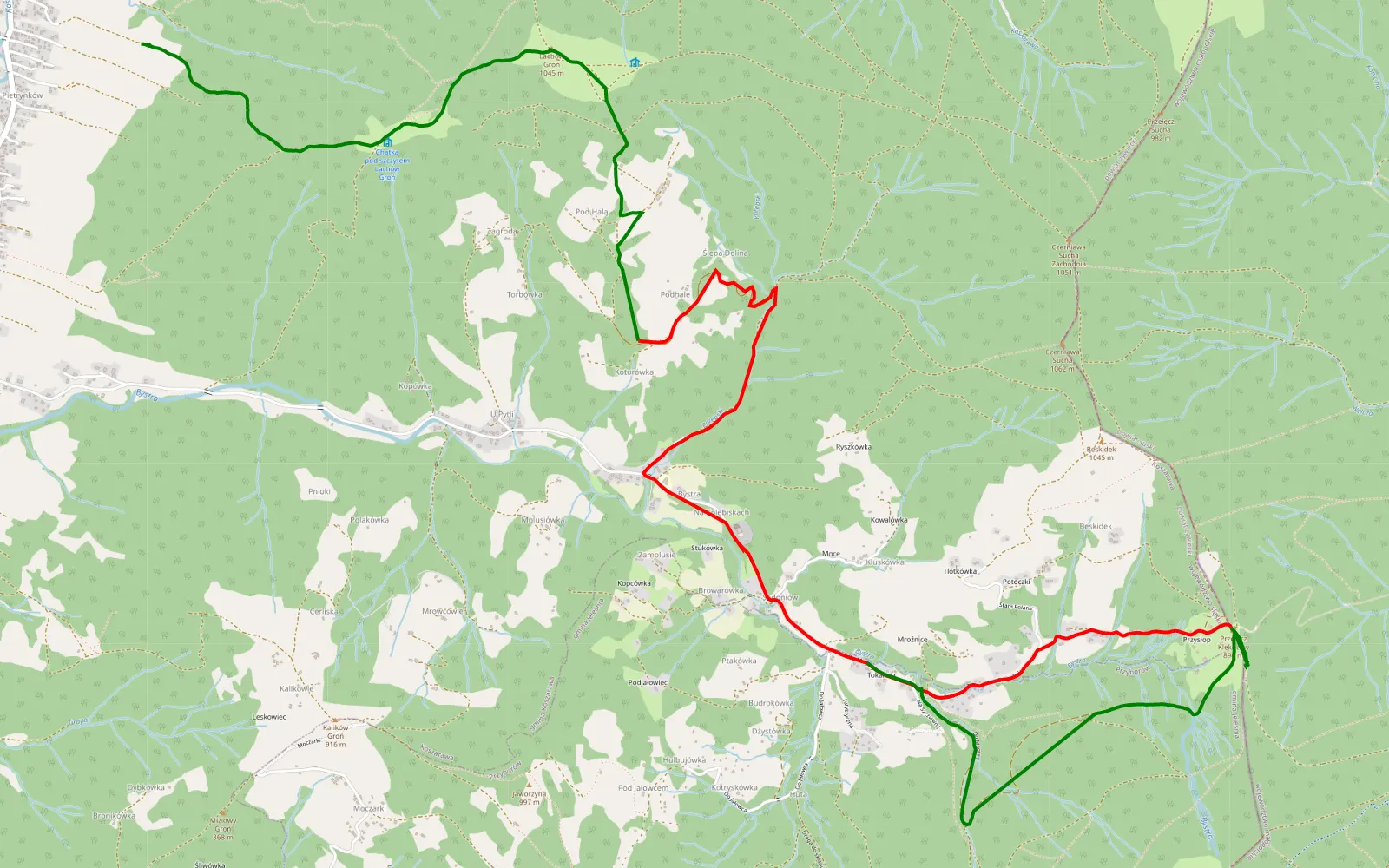 Map of Aaa - 11.9 km offroad trail, Żywiec County