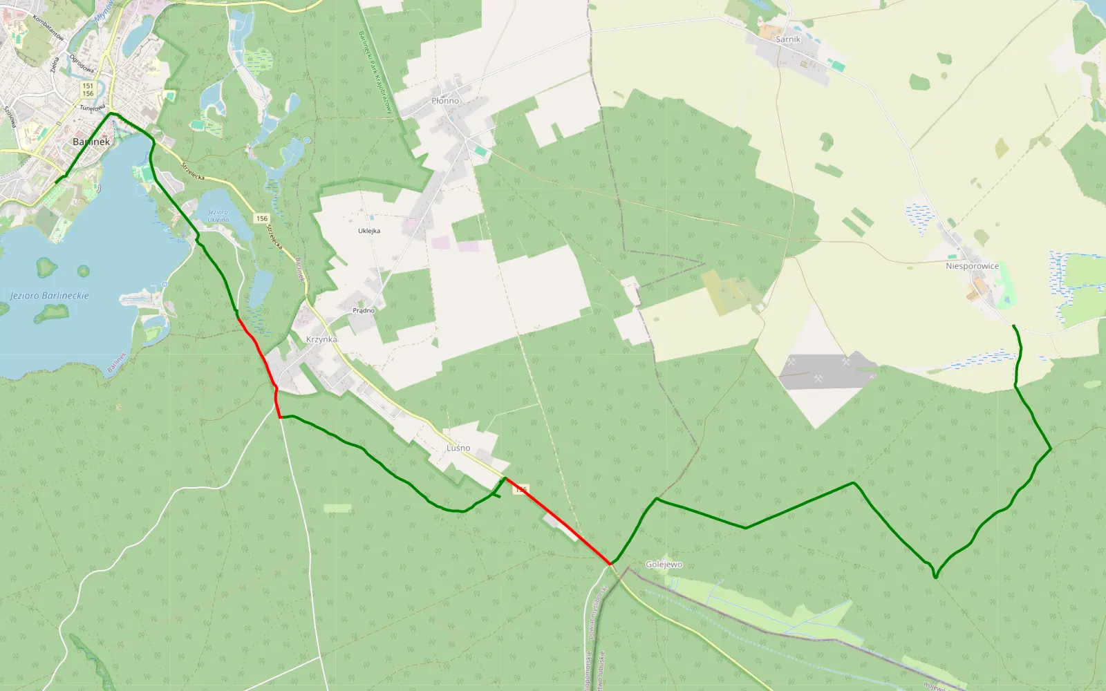 Mapa trasy Test2 - 12.3 km trasy offroad, Powiat Myśliborski
