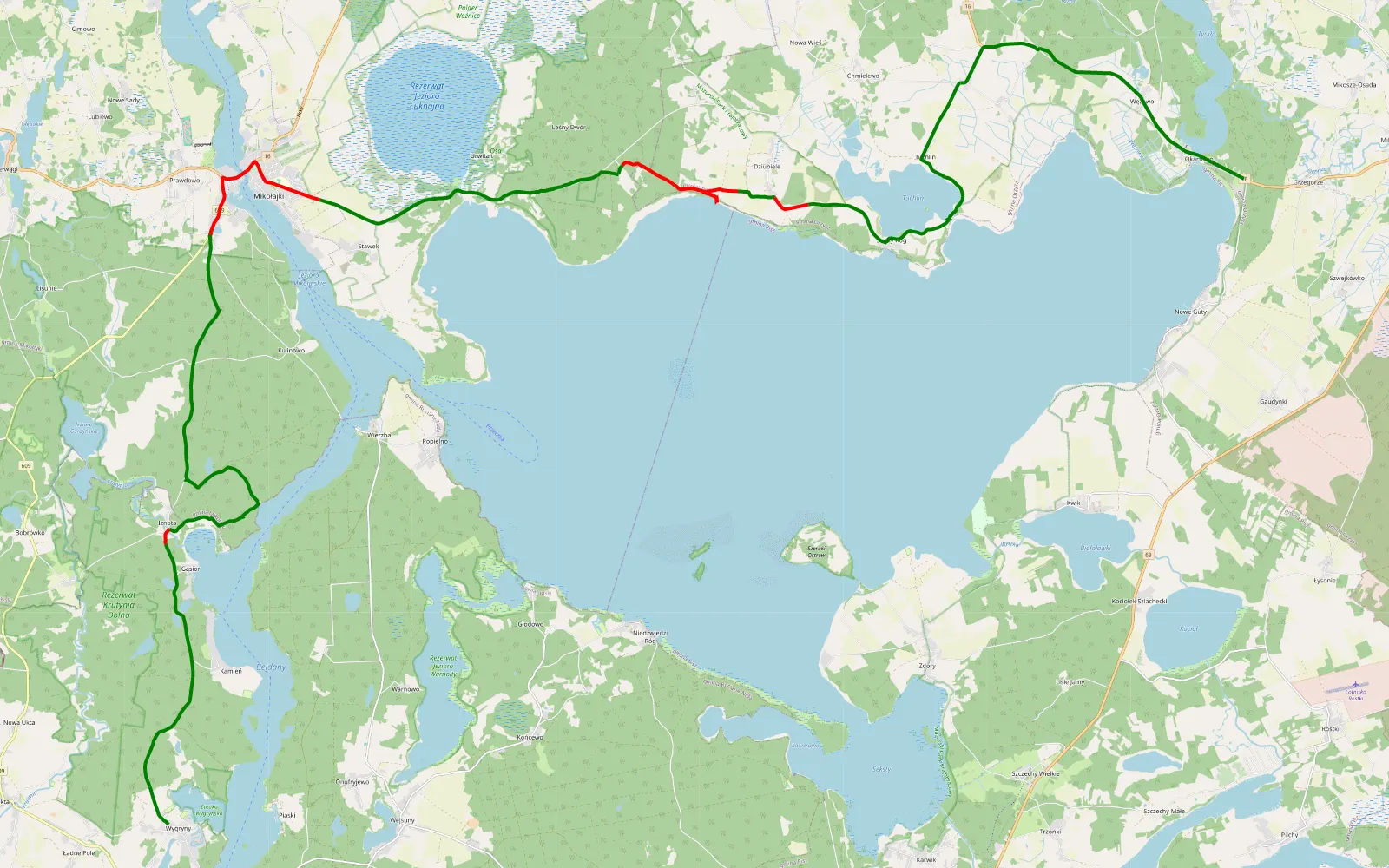 Map of 6.06.2026 w drodze do Orzysza - 37.6 km offroad trail, Mrągowo County