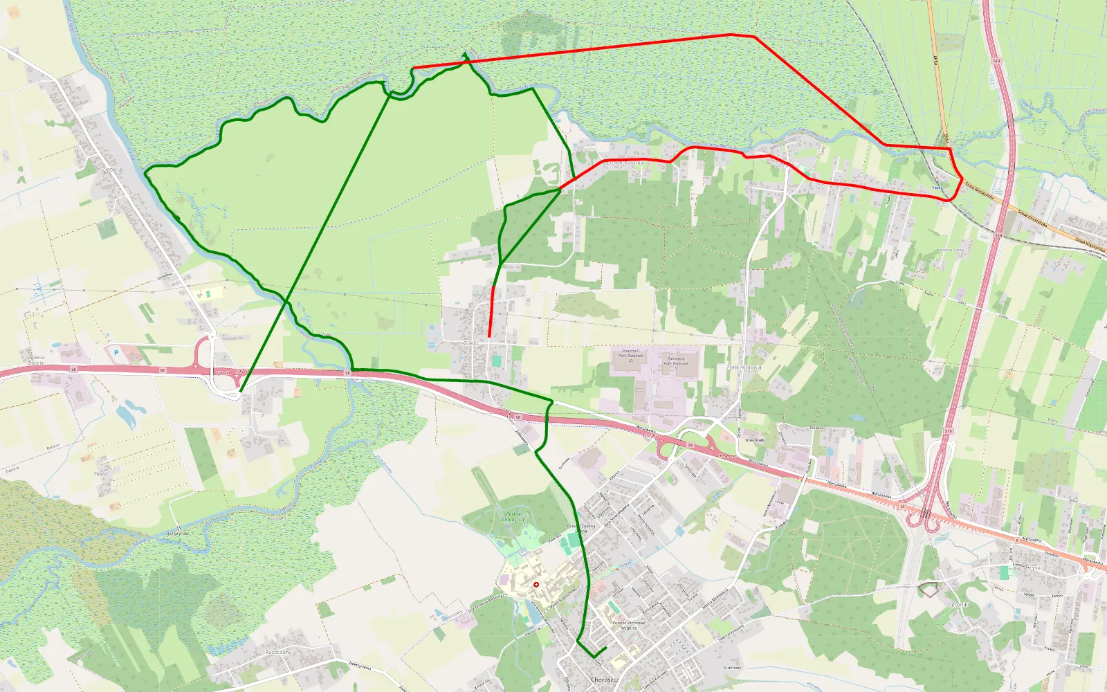Mapa trasy Iiii - 17.6 km trasy offroad, Powiat Białostocki