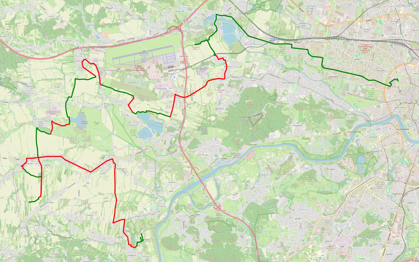 Map of Kraków - Ściejowice Academos - 34.5 km offroad trail, Kraków County