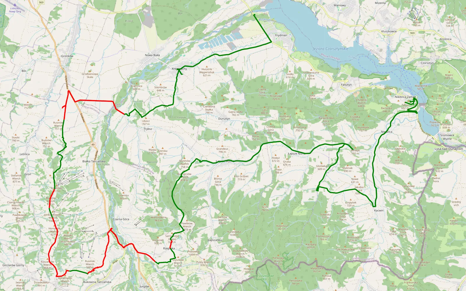 Map of PR Spisz - 32.9 km offroad trail, Tatra County