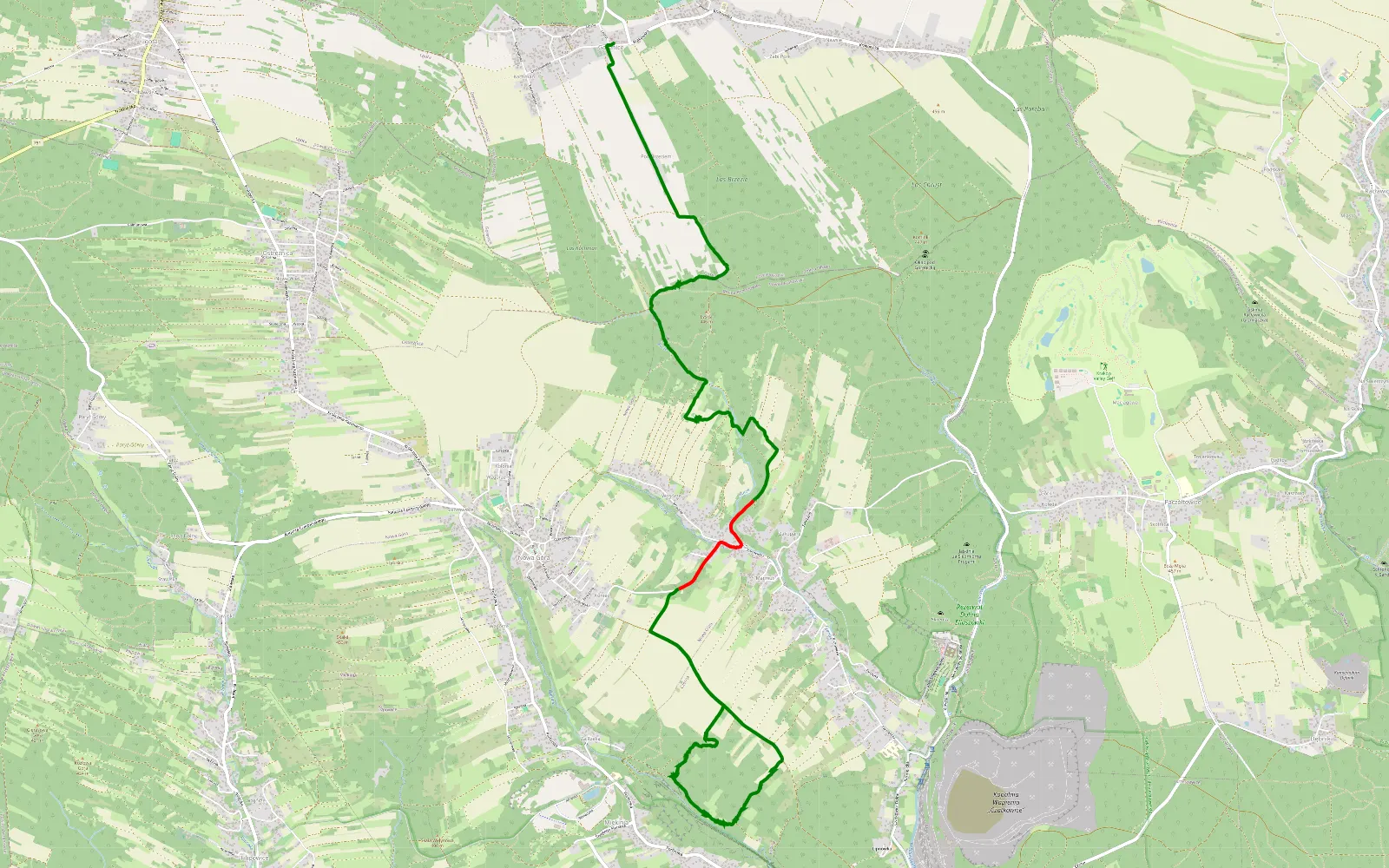 Mapa trasy Czerna - Gorenice - 10.9 km trasy offroad, Powiat Krakowski