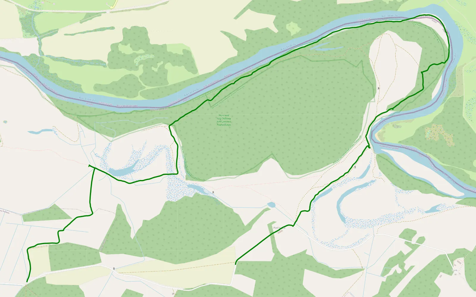 Map of Granica PL / BY nad brzegiem Bugu - 7.6 km offroad trail, Biała Podlaska County