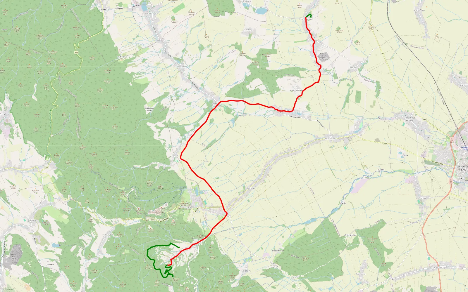 Map of Żdanów pętla - 21.5 km offroad trail, Ząbkowice Śląskie County