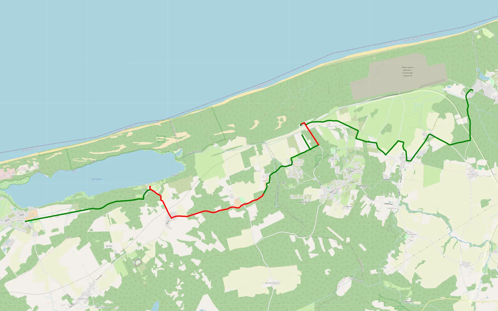Map of Cindi Kopalino - Nowęcin - 18.7 km offroad trail, Wejherowo County
