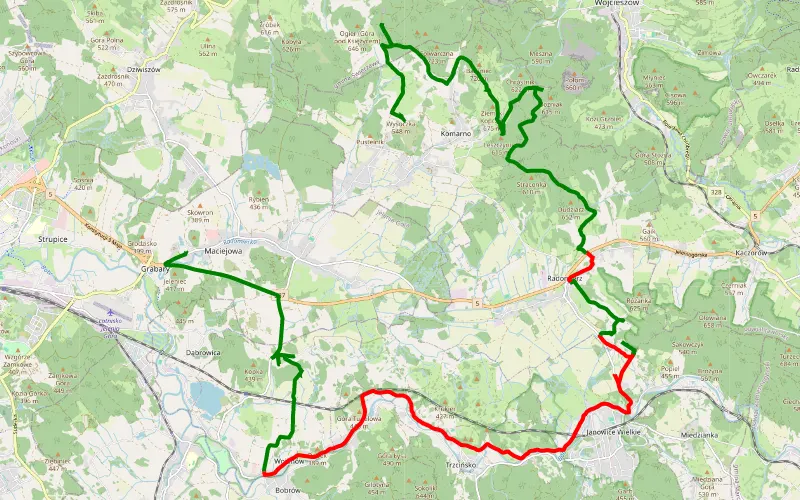 Grabary - Przełęcz Komarnicka - Komarno