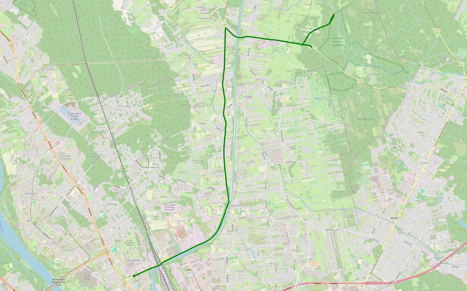 Mapa trasy Three caput ;( - 1.6 km trasy offroad, Powiat Legionowski