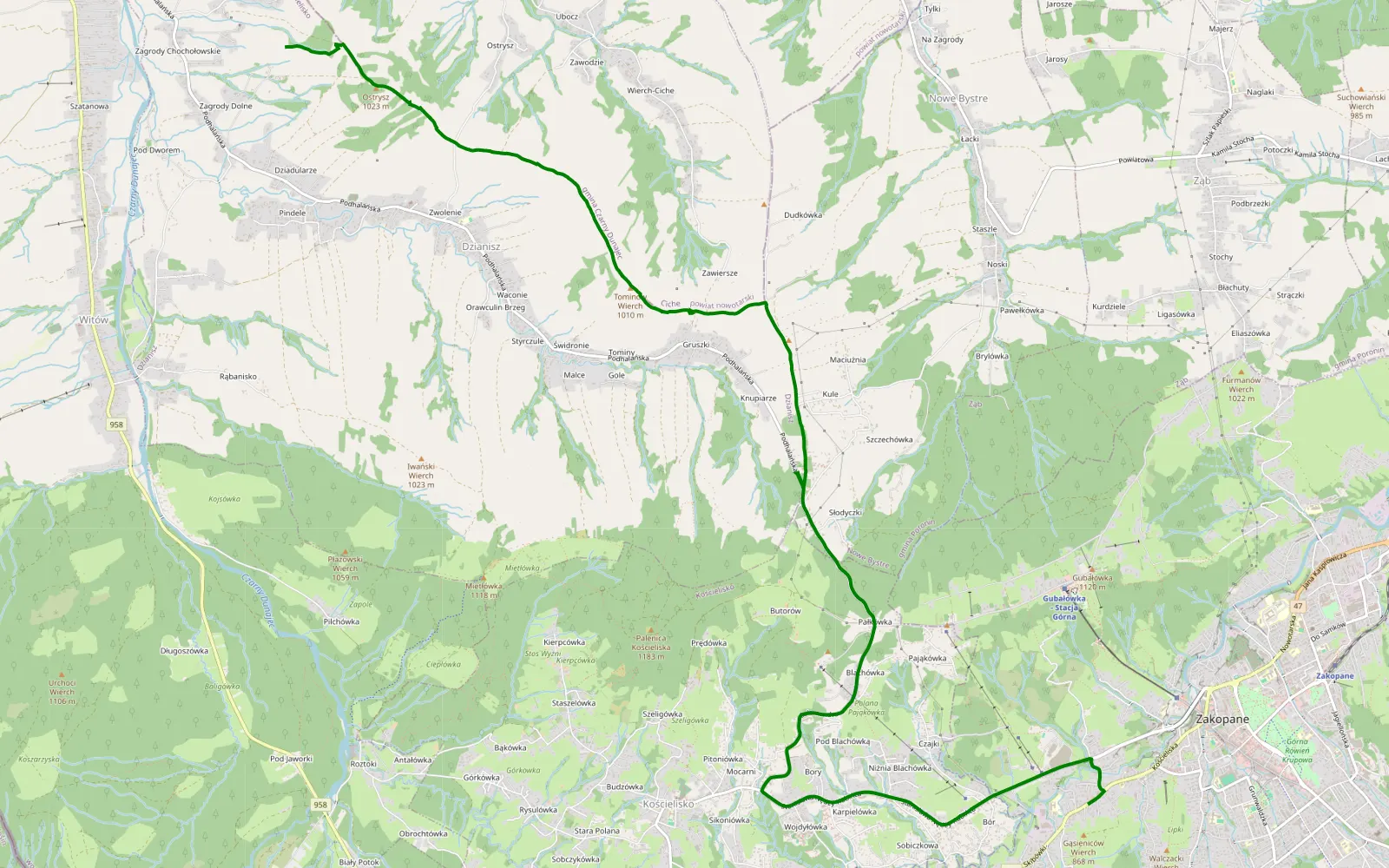 Map of 4.8 km Offroad Trail, Tatra County - 4.8 km offroad trail, Tatra County