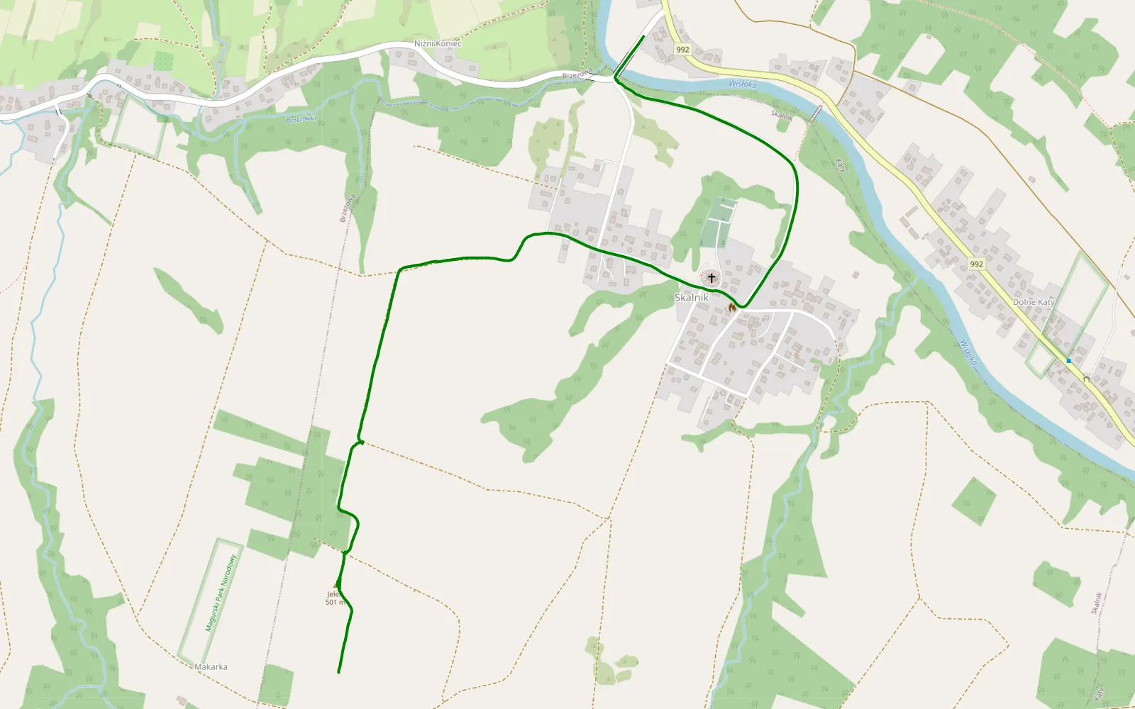 Map of Skalnik - 1.4 km offroad trail, Jasło County