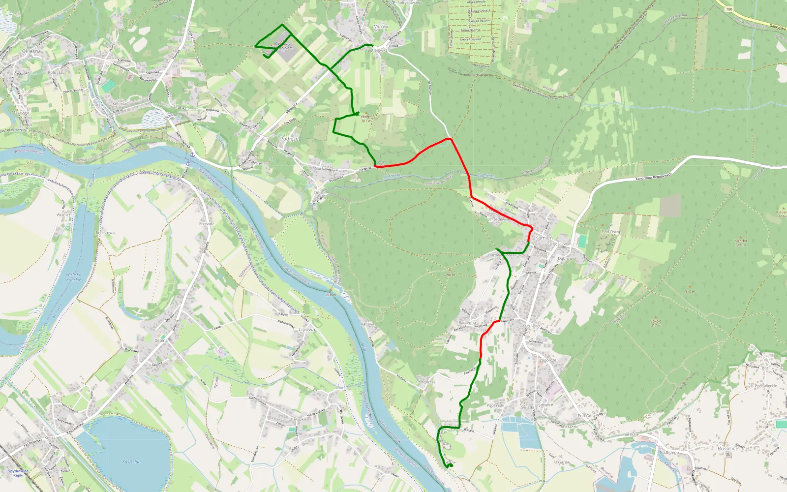 Map of Chałupki - Mirów - 8.1 km offroad trail, Chrzanów County