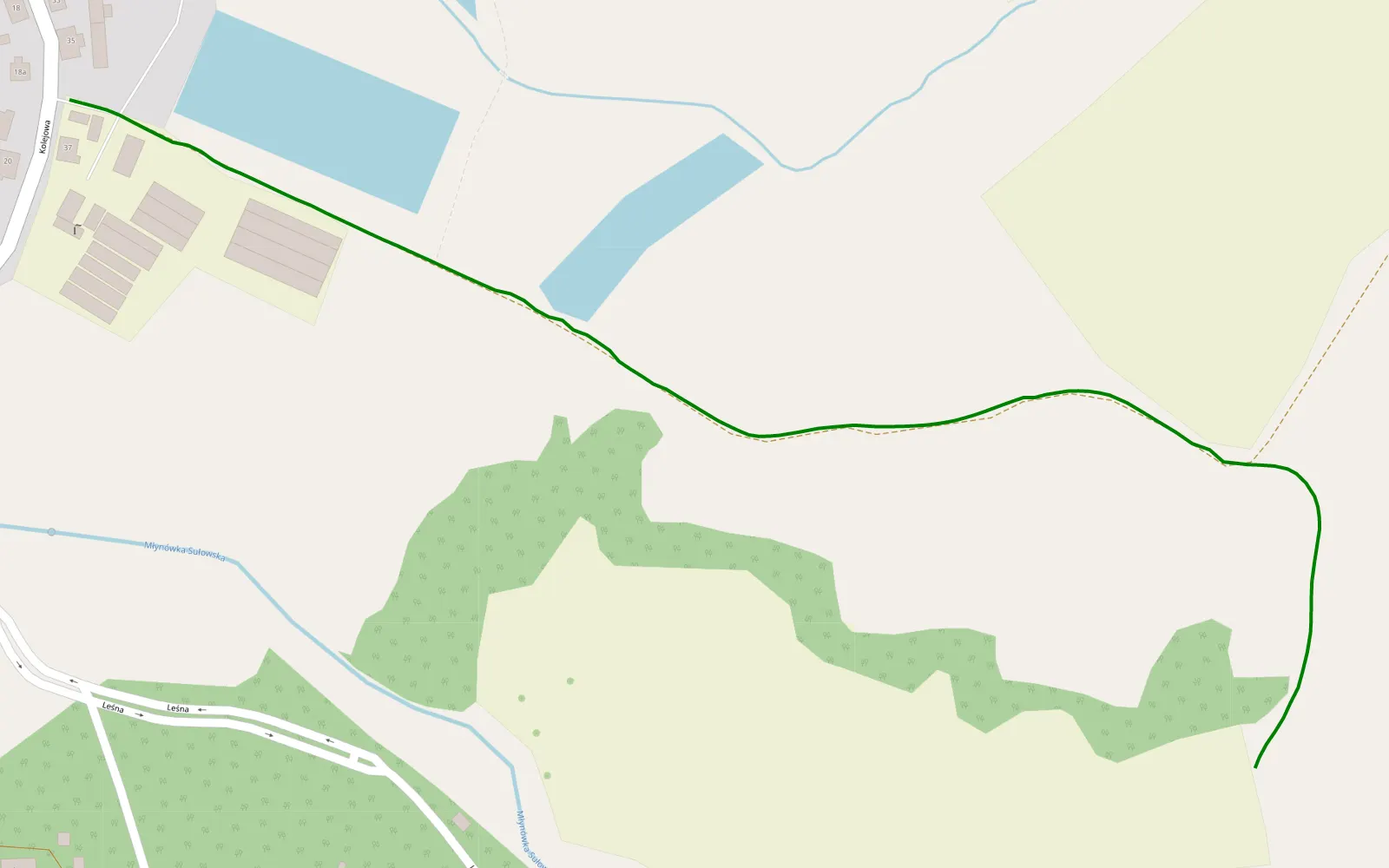 Map of Sułów - 0.8 km offroad trail, Milicz County