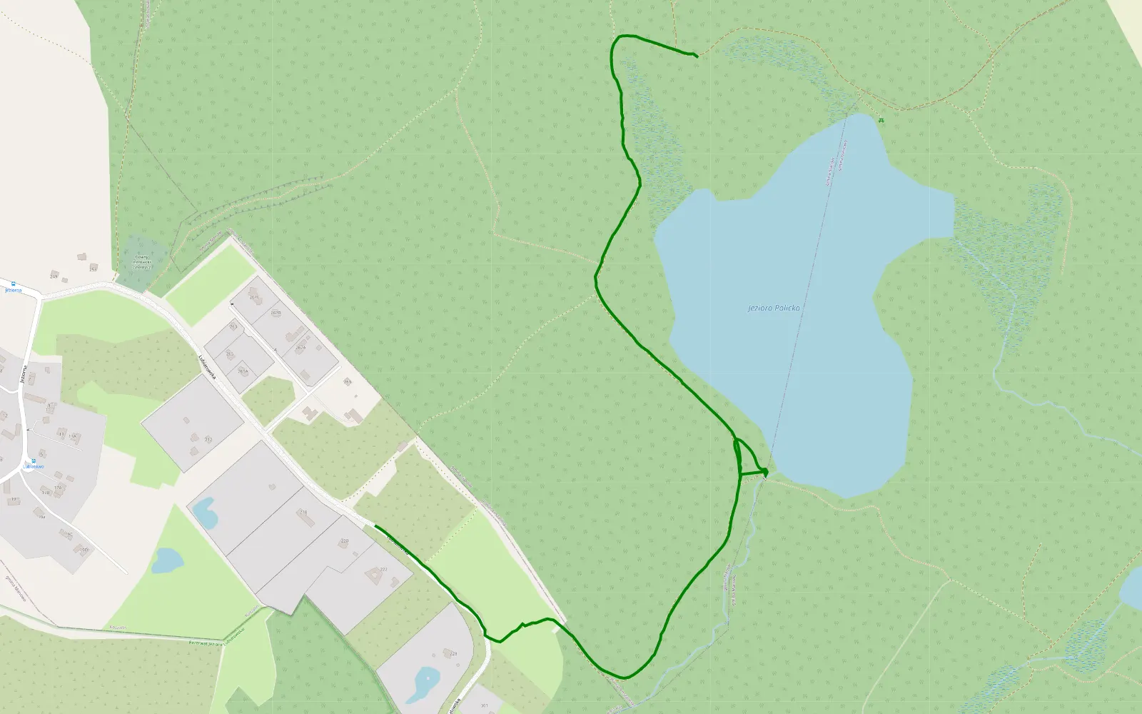 Mapa trasy Lubiatowo - 2.1 km trasy offroad, Powiat Koszaliński