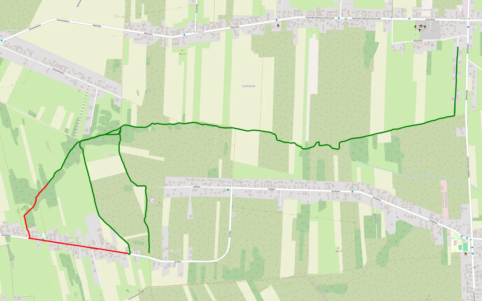 Mapa trasy Zaiedzanko - 6.8 km trasy offroad, Powiat Będziński
