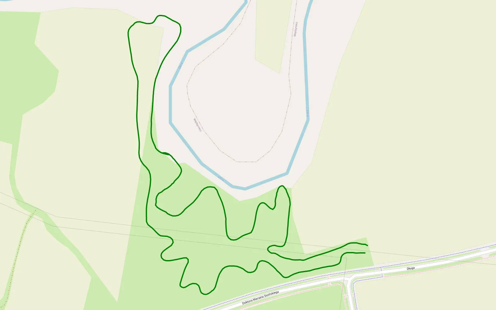 Mapa trasy OES MIĘDZYRZECZ - 1.5 km trasy offroad, Powiat Międzyrzecki